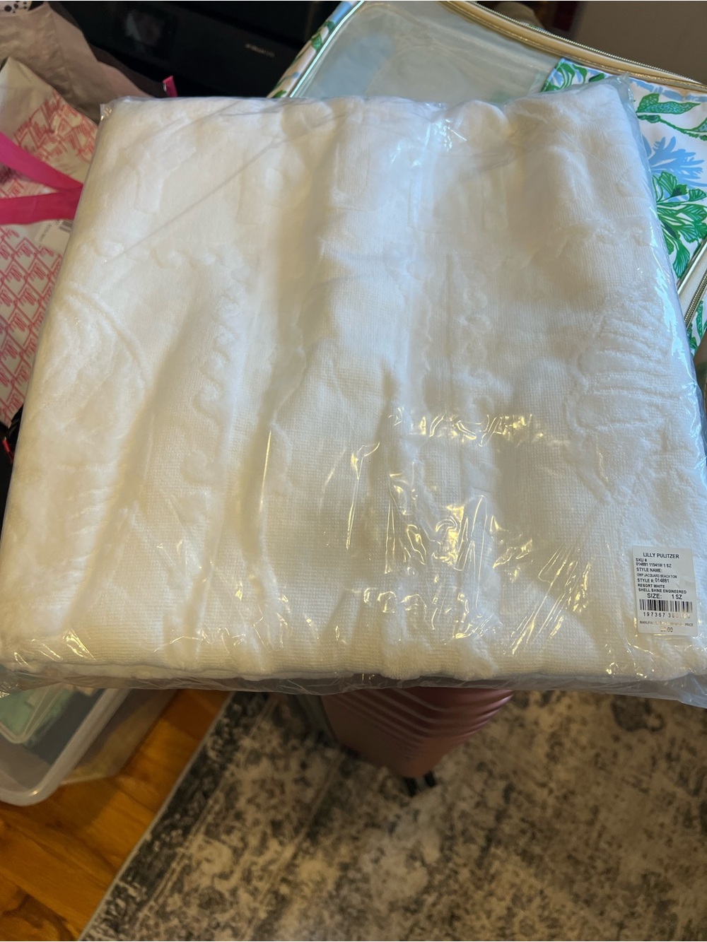 Lilly Pulitzer White Quilted Beach Towel
